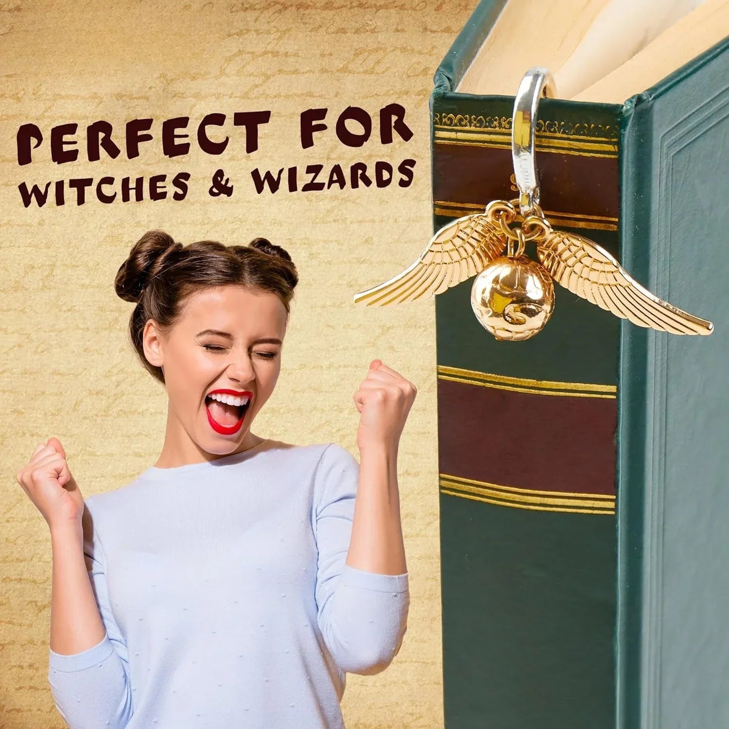 Golden Snitch Metal Charm Bookmark - Image 3