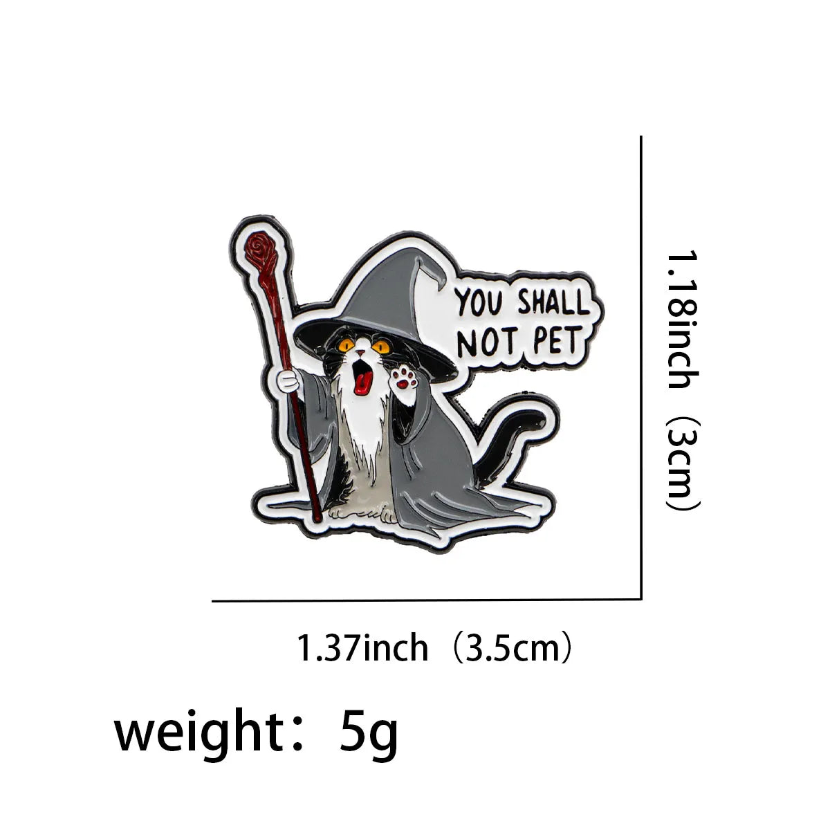 Cute Wizard Cat Enamel Pin โ Funny Witch Badge - Image 2