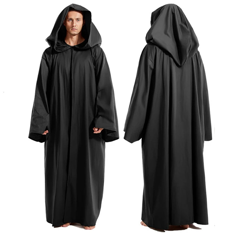Men’s Black Warrior Hooded Cloak - Image 8