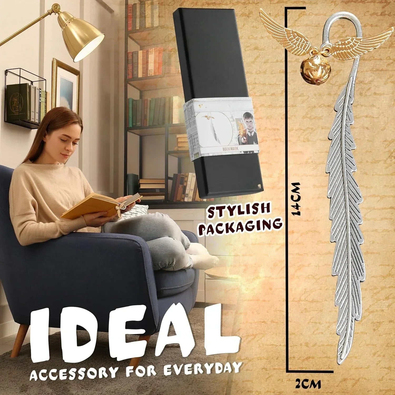 Golden Snitch Metal Charm Bookmark - Image 6