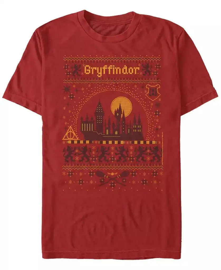 Men's Gryffindor Sweater-Style Short Sleeve Crew T-Shirt - Image 2